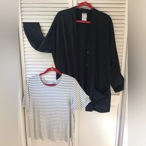 JMS Just My Size cardigan and Gianni Woman crewneck, knit top bundle